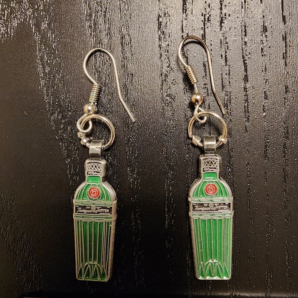 Green Bottle Hook Earrings